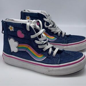 Kids Vans High-Top Sneakers with Rainbow and Heart Design